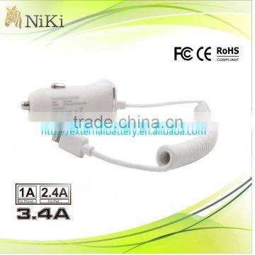 Hot sale cheapest 3.4A car charger with cable grade A quality