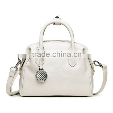 New model simple design ladys handbag white leather shoulder bag