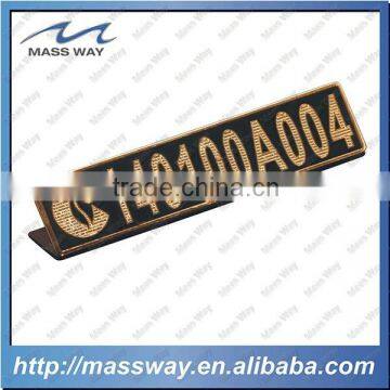 custom hotel brass magnetic metal name badge