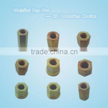 Formwork tie rod system hex nut