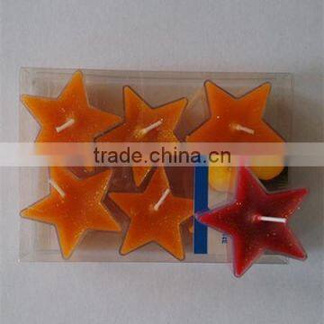 colored scented pentagram tea light candle from Qingyun Super Light Candle Technology Co.,Ltd