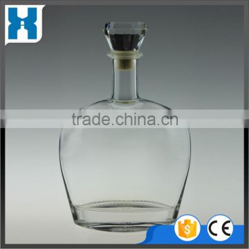 EMPTY CLEAR GLASS SPIRIT BOTTLE WITH LID 750ML