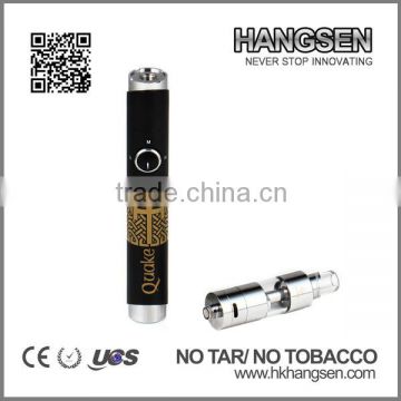 Hangsen no flame e cigarette refills _ QUAKE kits with 1500 mAh battery & pyrex glass tank atomizer, innovative new products