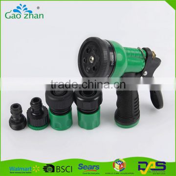 5 ways Heavy duty TPR coated 5 Pattern Hose Spray Nozzle set with 4 connectors