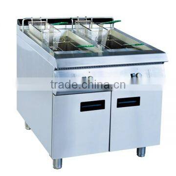 Free standing single cylinder double basket deep fryer