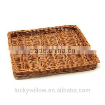 Large Wicker Shallow Tray Basket