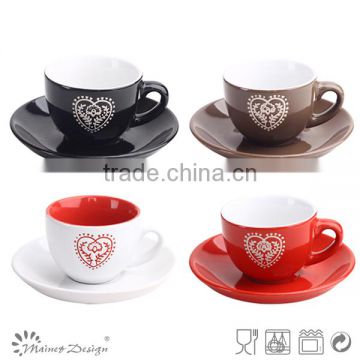 Fine cheap colorful handpaiting coffee mug/wholesale tea cups and saucer