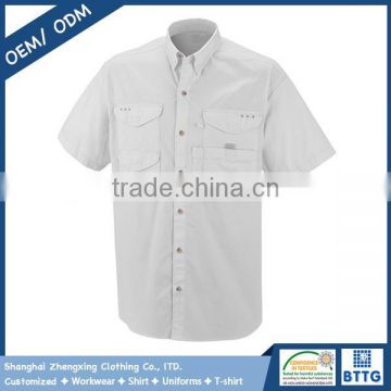 Designer short sleeve mens customized outdoor seaside fishing shirt