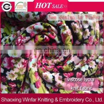 Winfar textile printed knitted fabric 100 viscose single jersey