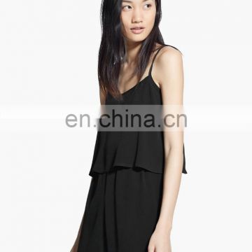 China OEM wholesale summer woman clothing long sleeve, ruffled jumpsuit