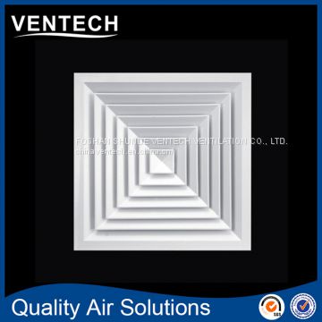 ventilation system aluminum Hvac 4 way ceiling air directional diffuser