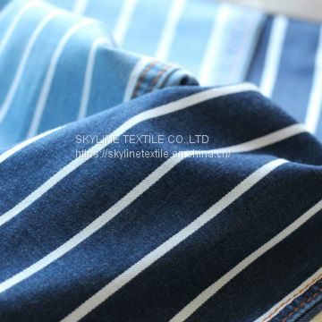 Soft Handfeel Stripe Twill  Light Weight Cotton Spandex Stripe Twill  China wholesale Denim Supplier