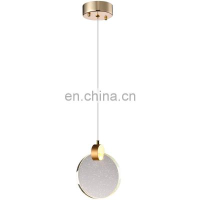 Modern Simple Hanging Led Pendant Lamp Decorative Indoor Light Clear Crystal With Bubbles Chandelier