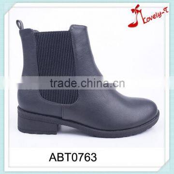 Factory selling wholesale new fashion woman elastic zipper up low heel ankle boots