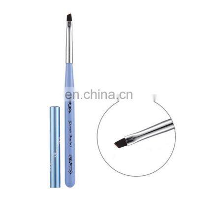 Hot Sell Salon Manicure Wood Handle Nail Art Powder Drawing Painting UV Gel Liner Flower Petals Paint Oval Brush with Metal Cap