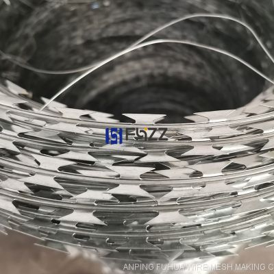 Concertina BTO-22 450mm Diameter AISI304 Stainless Steel Razor Blade Barbed Wire