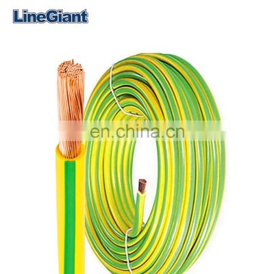 1.5mm 2.5mm 4mm Flexible Green and Yellow Earth Electrical Building Wire 750volts Copper Indoor Cable