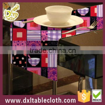 2015 high quality wholesale printed colorful table runner for canteen decoration