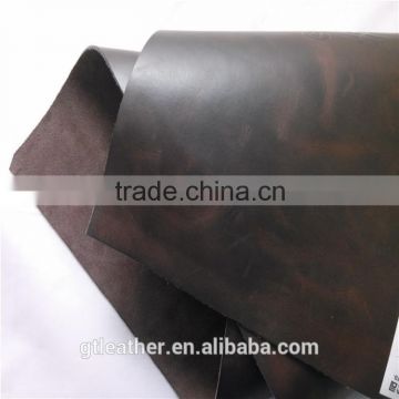 Pull up cow car leather for wholesale