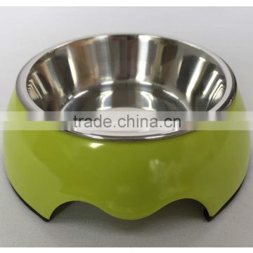 Small green color melamine cat feed bowl