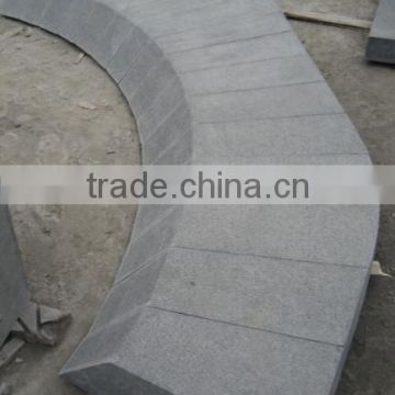 Chiselled G684 Granite Curved Kerbstone