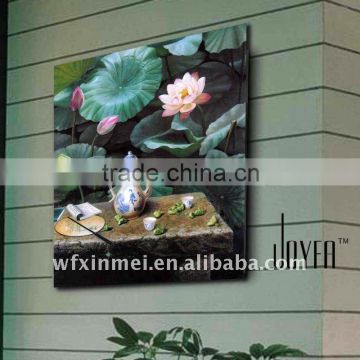 High resolution water resistant wall paper canvas with natural lotus flowers