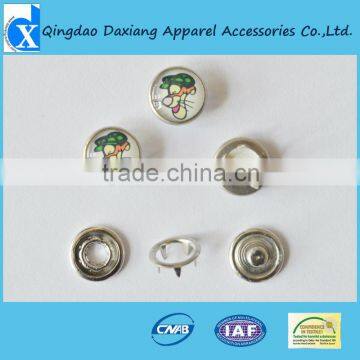 silk screen technology fashionable prong metal snap buttons