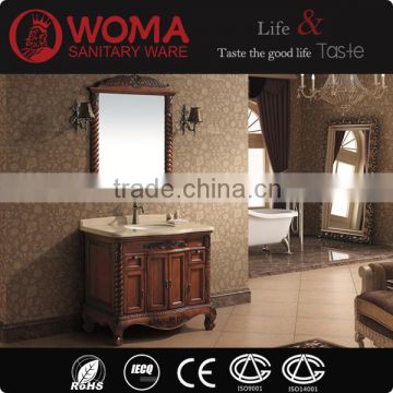 Single wash basin Bathroom Floor Vanities Malaysia Oak Wood Bathroom Furniture No.3016