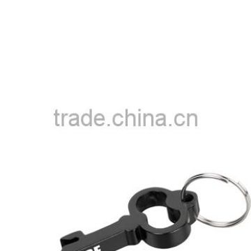 Metal Key-Shaped Bottle/Can Opener with Key Ring
