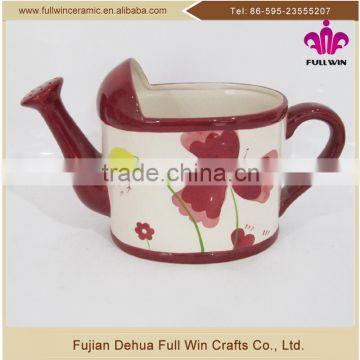 Handpainted ceramic wholesale customized special ceramic decorative watering can