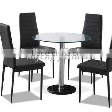 restaurant round glass dining table and chair