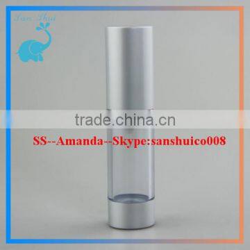 30ml Silver Airless Bottle With clear body 1oz airless serum bottles for cream