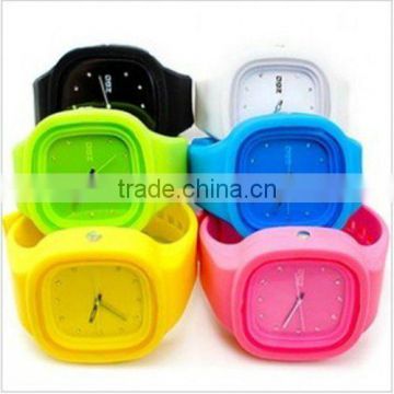 Healthy life square silicone jelly watches promotional gifts