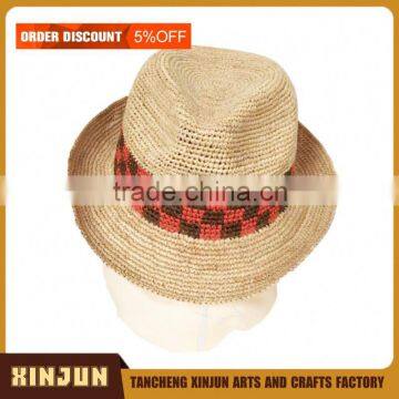 COMPETITIVE PLAID PANAMA STRAW HAT