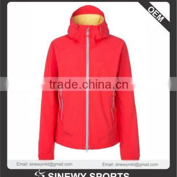 Spring women hoodie softshell jacket red color