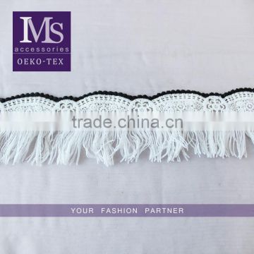 Hot selling 6.8cm width polyester water soluble trim fringe for garment