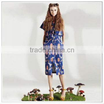 Customized 2014 New Design Digital Printing Commuter Outfit Skirt