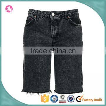 Wholesale boy friend longer line denim jean shorts women 2016
