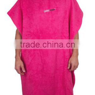 100% cotton plush towel poncho for changing on beach and swimming