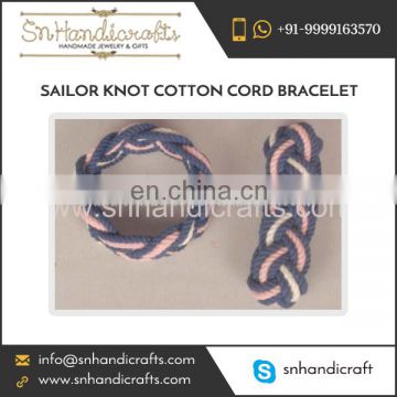 Pastel Colored Fancy Sailor Knot Cotton Rope Bracelet