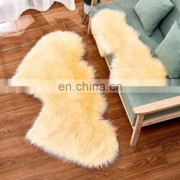 Factory directly wholesale artificial fur Rug Man made Faux sheepskin fur rug fake fur carpet