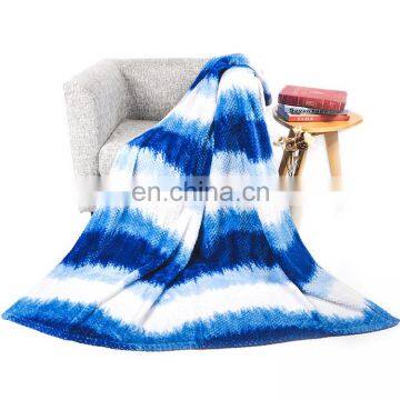 High Quality Knitted 100% Polyester Super Soft Ombre Jacquard Flannel Fleece Blanket