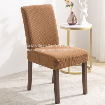 Brown Velvet Stretch Dining Room Chair Covers Soft Removable Dining Chair Slipcover