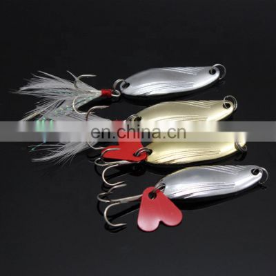 Metal Hot Selling Artificial Sequins Metal  Bass Fishing spoon Lures Pesca