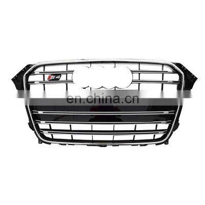 For Audi A4 B85 A4L grille modify RS4/S4 front Chrome silver black grill into new piano pain style for auto kit 2013 2014 2015