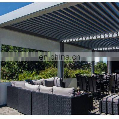free standing cantilever bioclimatic aluminum pergola louver motorized waterproof price for garden