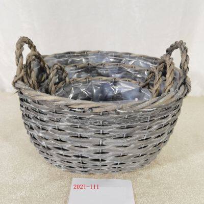 Natural Cheaper Willow basket Willow Basket Large Grey Colour