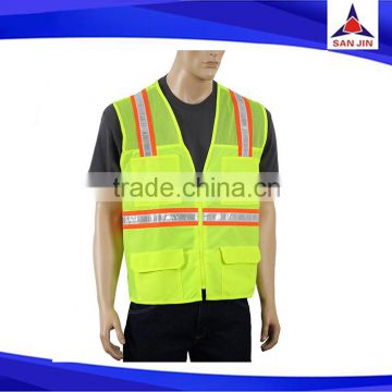 hi vis workwear mesh safety vest road safety with pockets