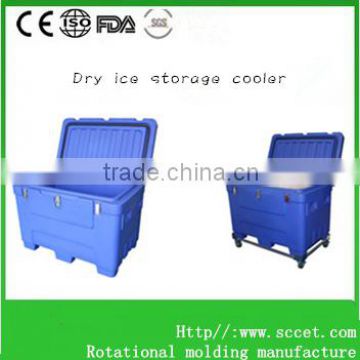insulated cooler for dry ice storing and transportation dry ice bin
