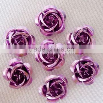 : Aluminum Flower Beads, Lt.purple, about 12mm wide, 7mm high, hole: 1mm, about 950pcs/bag(AF12MM005Y)